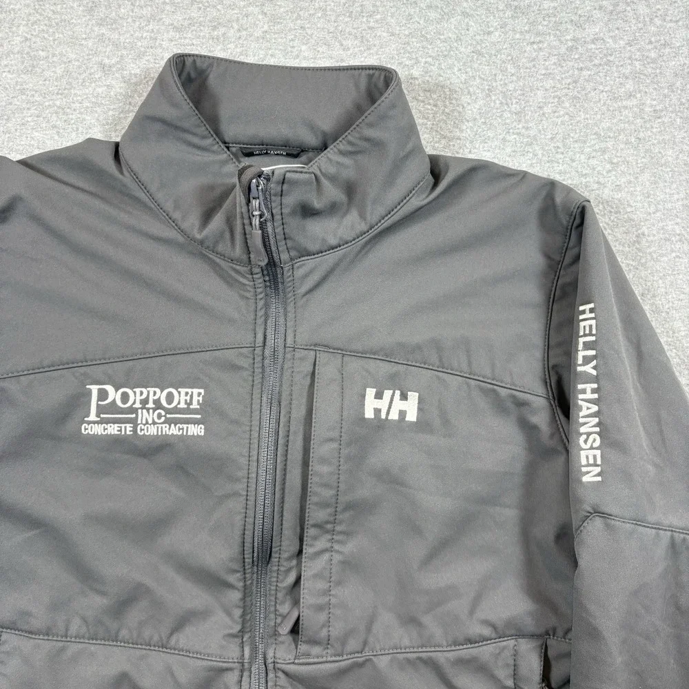 Helly Hansen Men Paramount Softshell Jacket Large Grey Fleece Lined Workwear